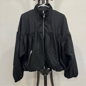 Free People Black Bomber Jacket Size Small